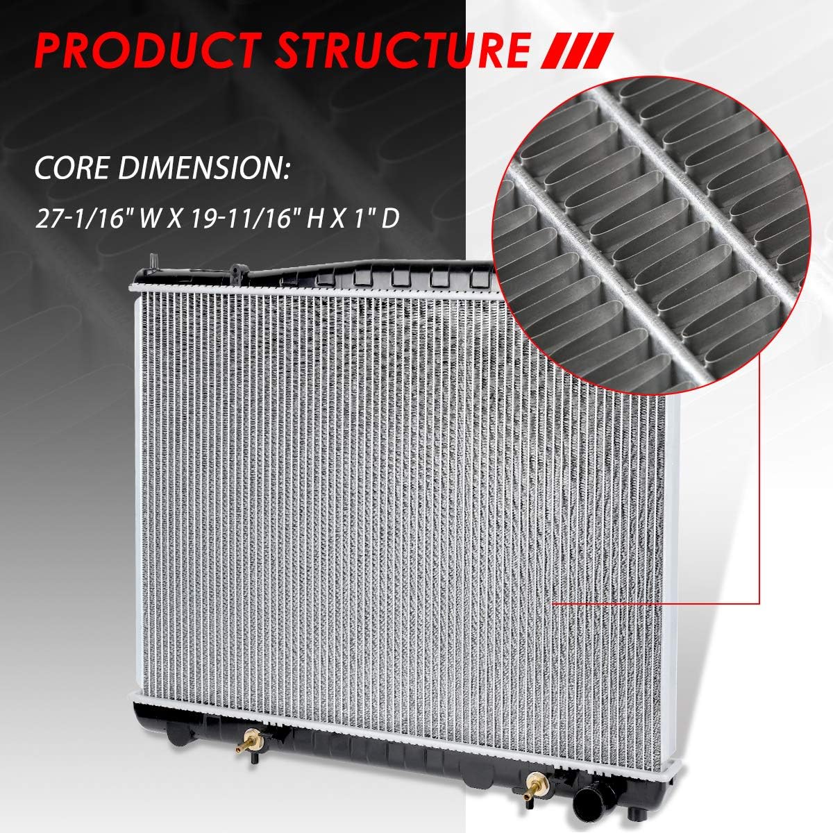DPI 2075 Factory Style 1-Row Cooling Radiator Compatible with Infiniti QX4 Pathfinder AT 96-00, Aluminum Core