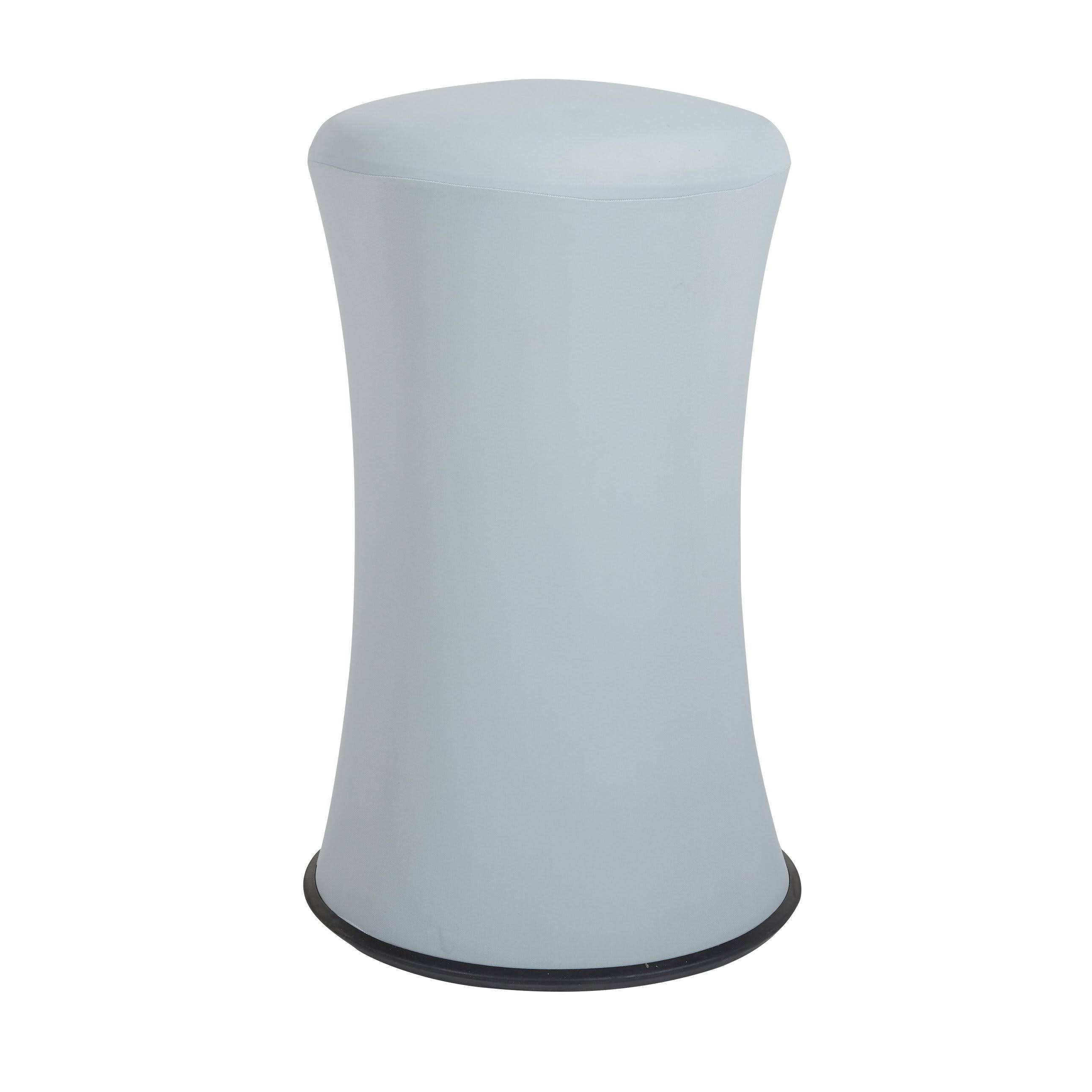 Active Height Stool with White Frame and Gray Fabric 18x22-26x22