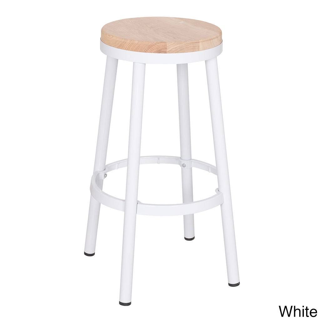 Bristow 26x22 Metal Backless Barstool - Black