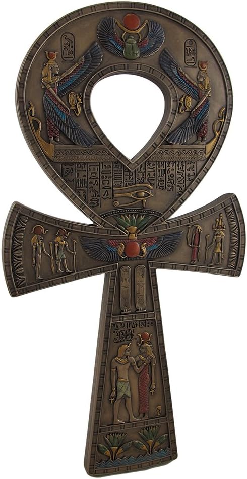 Veronese Design Bronze Finished Ancient Egyptian Ankh Symbol Wall Hanging 15 3/4 Inches Pack of 2