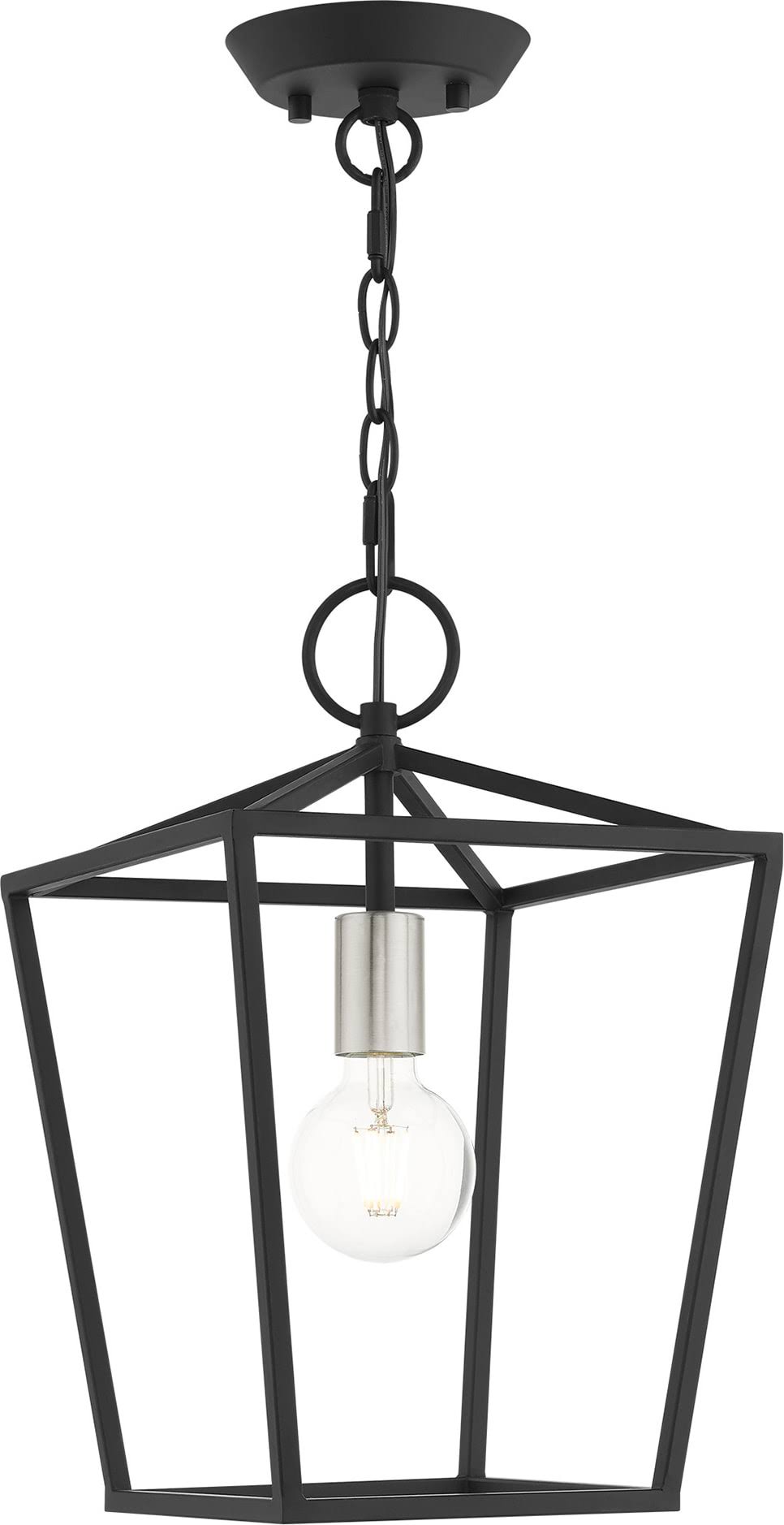 Livex Lighting Devonshire 1 Light Black Convertible Semi Flush/Lantern 49432-04