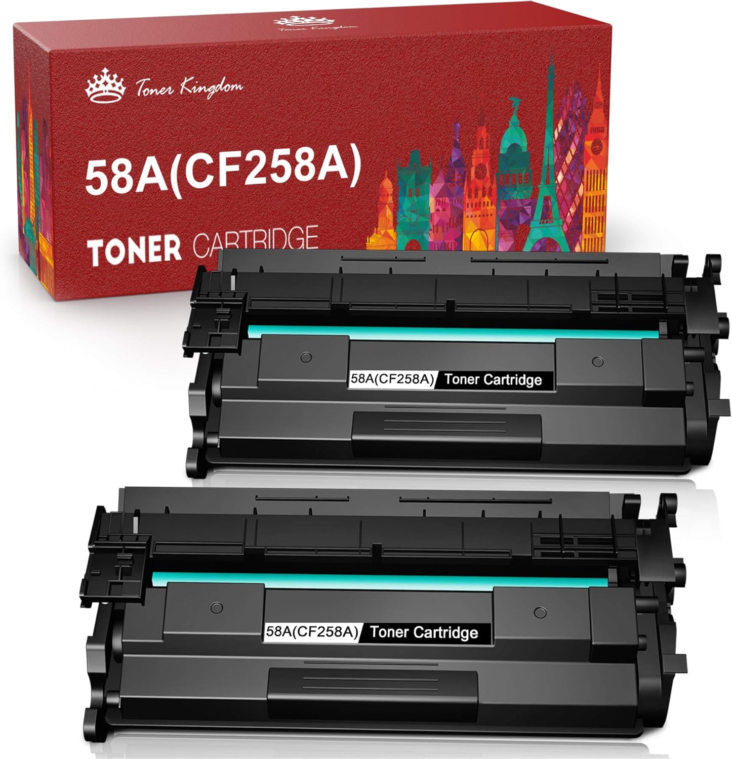 Toner Kingdom Compatible Toner-Cartridge Replacement for HP 58A CF258A 58X CF258X for HP M404n M404dn M404dw M404 MFP M428fdw M428fdn M428dw M428 M304 Toner Printer (Black, 2 Pack) Pack of 2