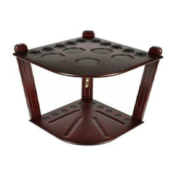 Iszy Billiards Pool Cue Rack Only - 10 Billiard Stick and Ball Floor Rack - Holder Mahogany Fin