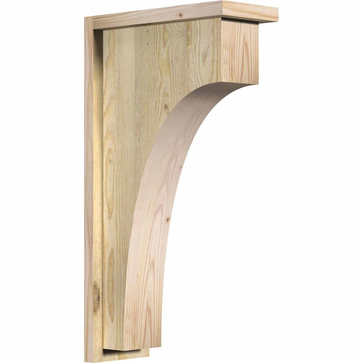 Ekena Millwork COR06X14X26HUN01RDF 6x22W x 14x22D x 26x22H Huntington Rough Sawn Corbel w/Backplate, Douglas Fir