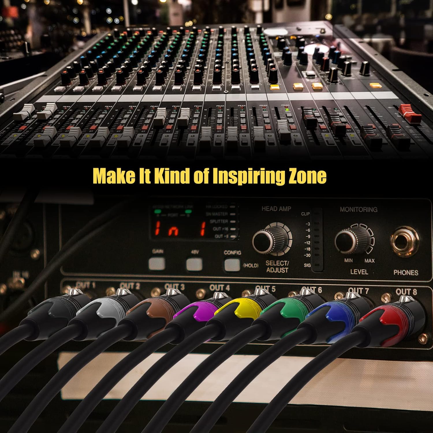 MIKIZ XLR Microphone Cables 25ft 10 Color Coded Packs - XLR Male to Female Patch Cables