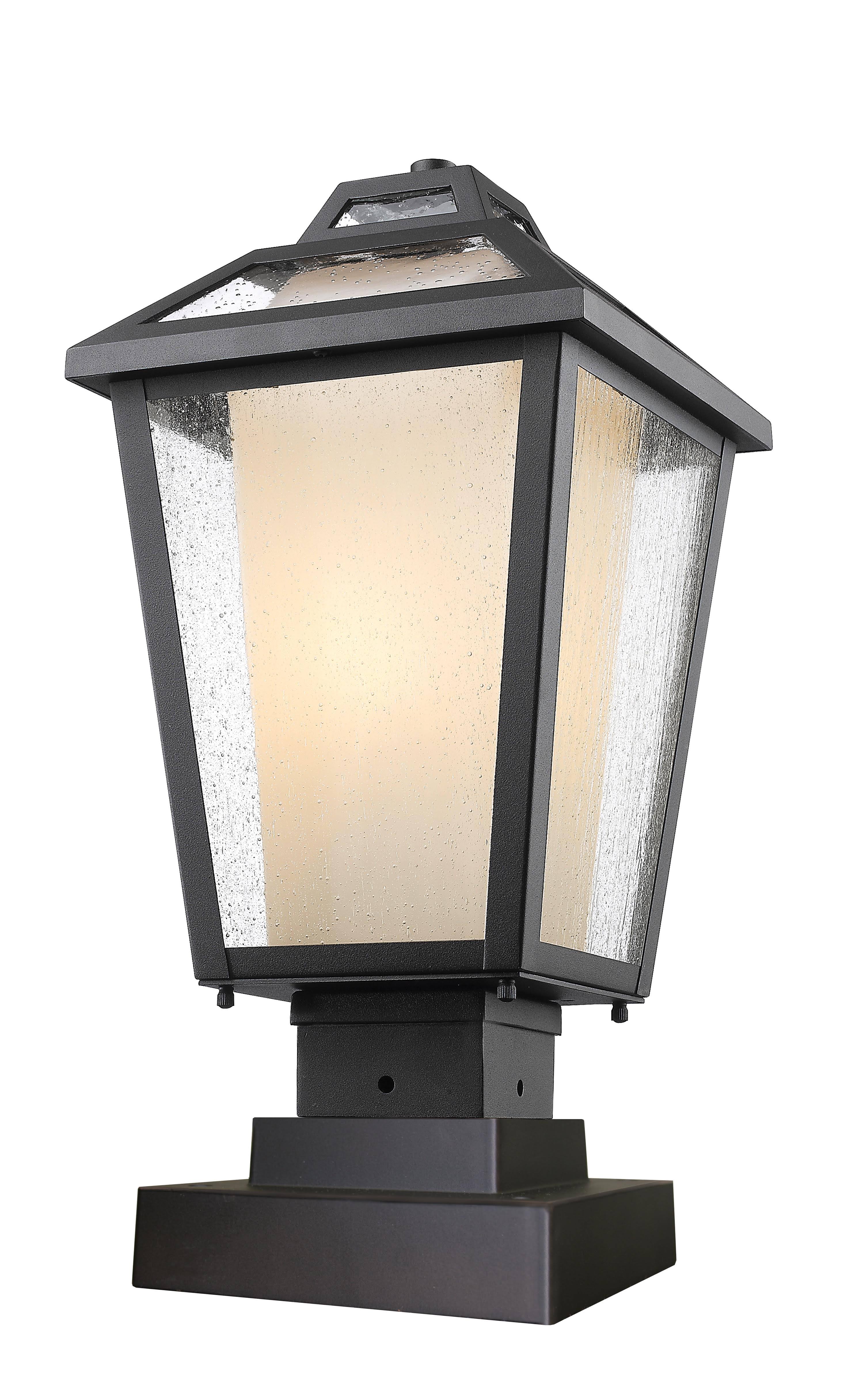 Z-Lite Black Memphis 1 Light Outdoor Pier Mount Light 532PHMS-SQPM-BK
