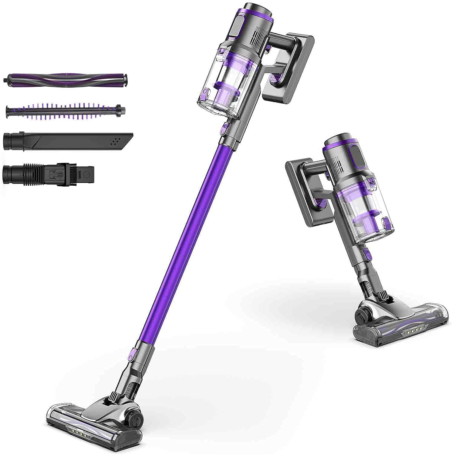 Vacuum Cleaner Cordless 22Kpa Strong Suction Stick Vacuum Up tp 43mins Runtime, Detachable Battery, 4 in 1 Lightweight Handheld Vacuum for Home Hard Floor,Carpet,Pet Hair