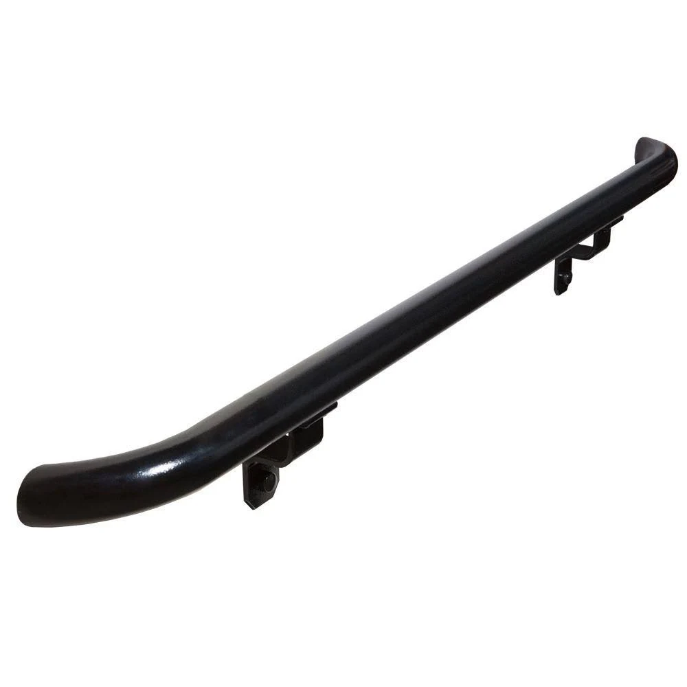 EZ Handrail 3 ft. Textured Black Aluminum Round with Curved Ends Hand Rail Kit EZA3KWR-HB