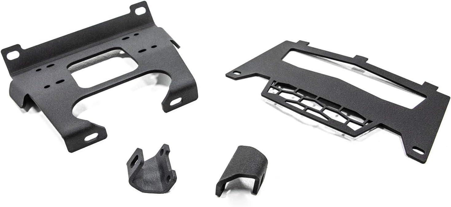 SuperATV Winch Mounting Plate for 2016-2020 Polaris RZR S 1000 | 2019-2020 Polaris RZR S4 1000 | Compatible with Many OEM and Aftermarket Winches | No Drilling Required! Pack of 2