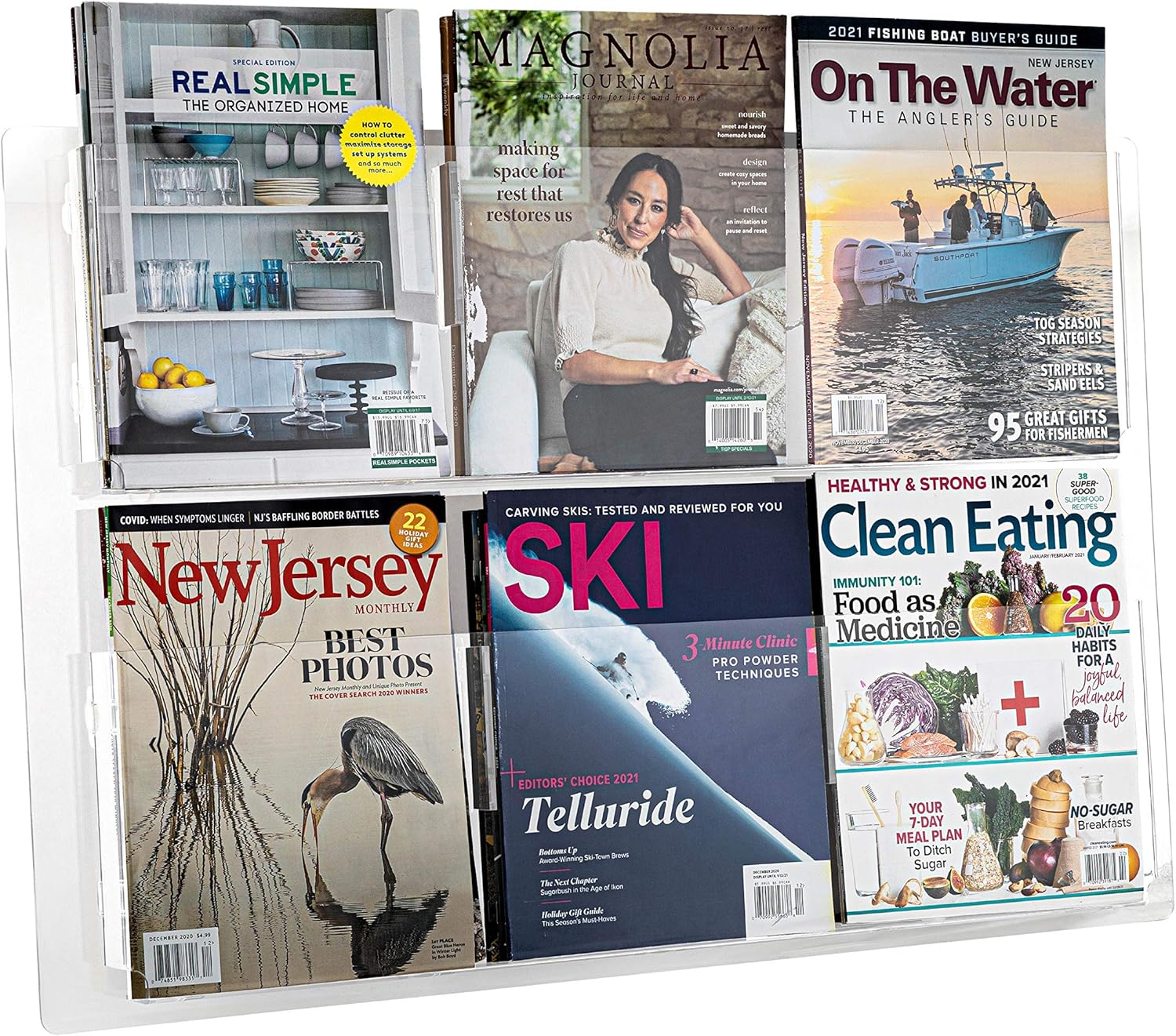 Adir Acrylic Brochure Holder Wall Mount - Adjustable Hanging Magazine Rack Literature & Brochure Holder for Home, Office, Waiting Room Display (30'' x 20'' Black)