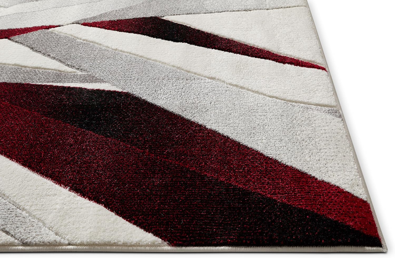 Well Woven Red Lalu Modern Abstract Lines 3'11