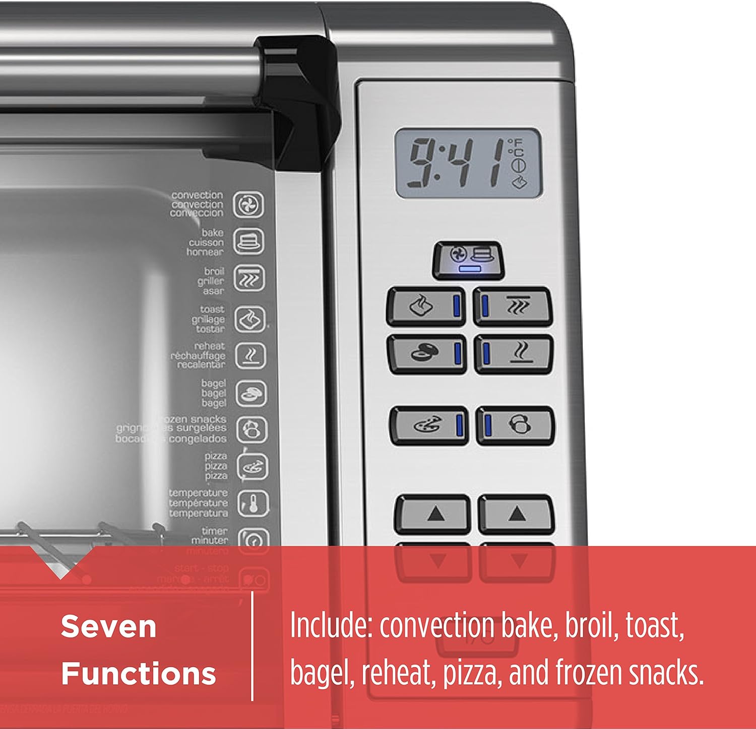 Black+Decker TO3290XSBD Toaster Oven, 8-Slice, Stainless Steel