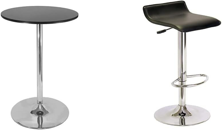 Winsome 93628 Spectrum Dining, Black & 93129 Spectrum Stool, Black