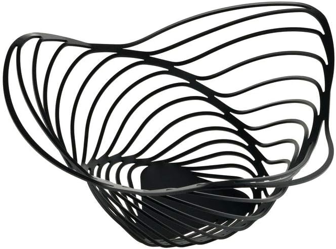 Alessi ACO04/12 B Trinity Citrus basket in steel coloured with epoxy resin, black.