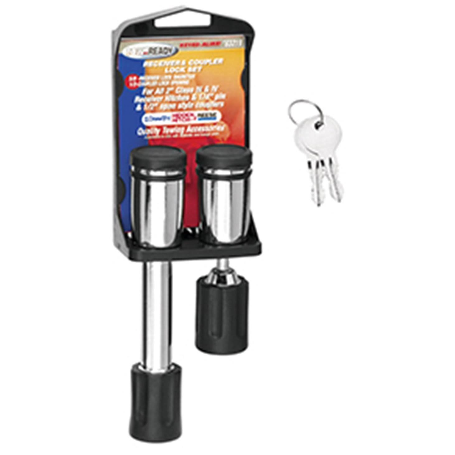 Tow Ready 63219ka Combo Lock Set; 5/8 in. Dead Bolt for 2 in. Sq. Receiver and Trailer Coupler 1/2 in. Span; Black Finish [Keyed