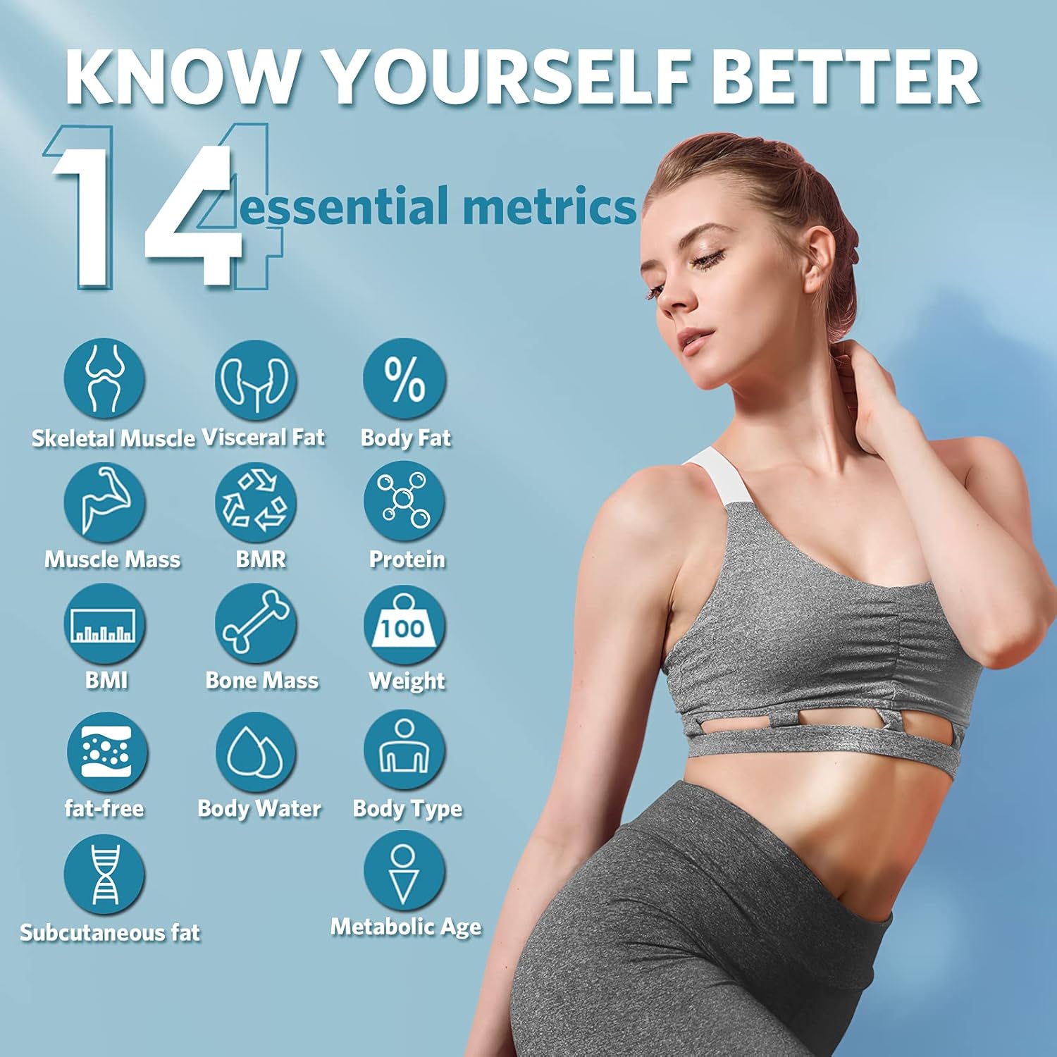 Arboleaf Smart Scale for Body Weight Bathroom Scale Digital Scale Body Weight and Fat, Wi-Fi Bluetooth, Smartphone APP, 14 Body Metrics, Wireless Cloud-Storage, Unlimited Data and Users, BMI, BMR Pack of 2