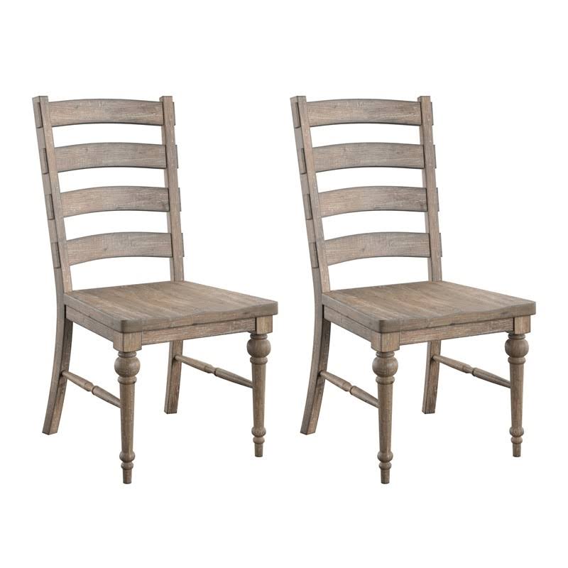 Pemberly Row Sandstone Buff Ladderback Dining Chair - Set of Two