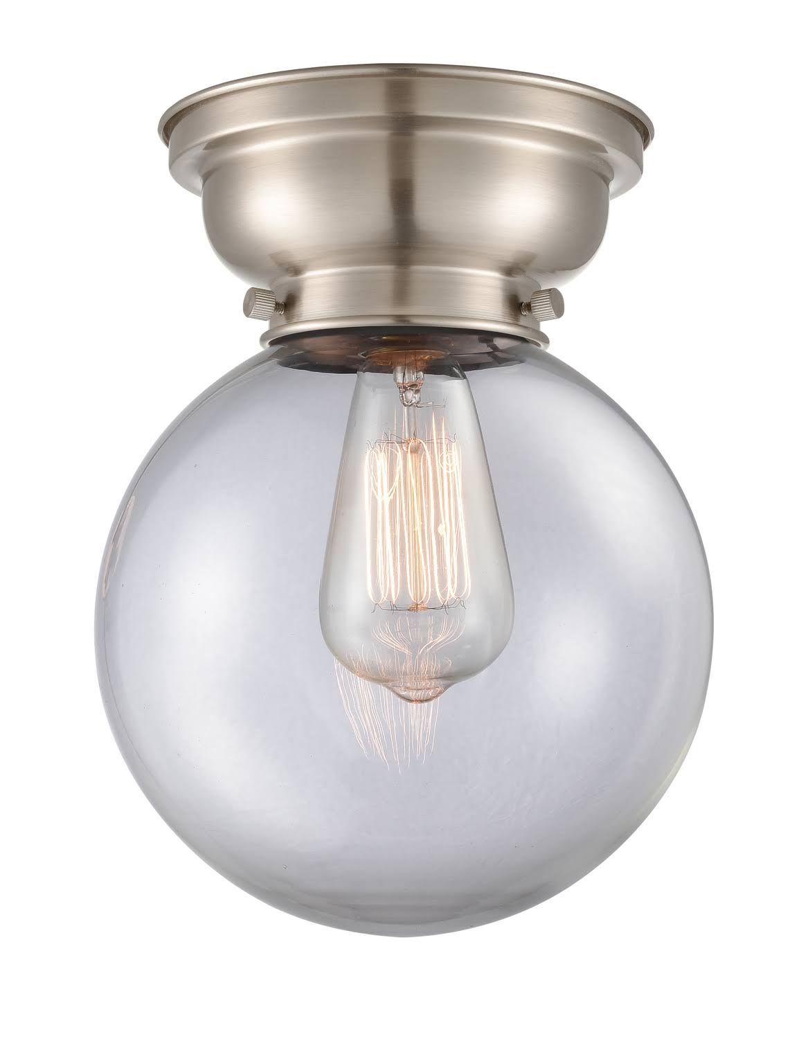 Innovations 623-1F-SN-G202-8 Beacon 1 Light 8 inch Flush Mount in Brushed Satin Nickel