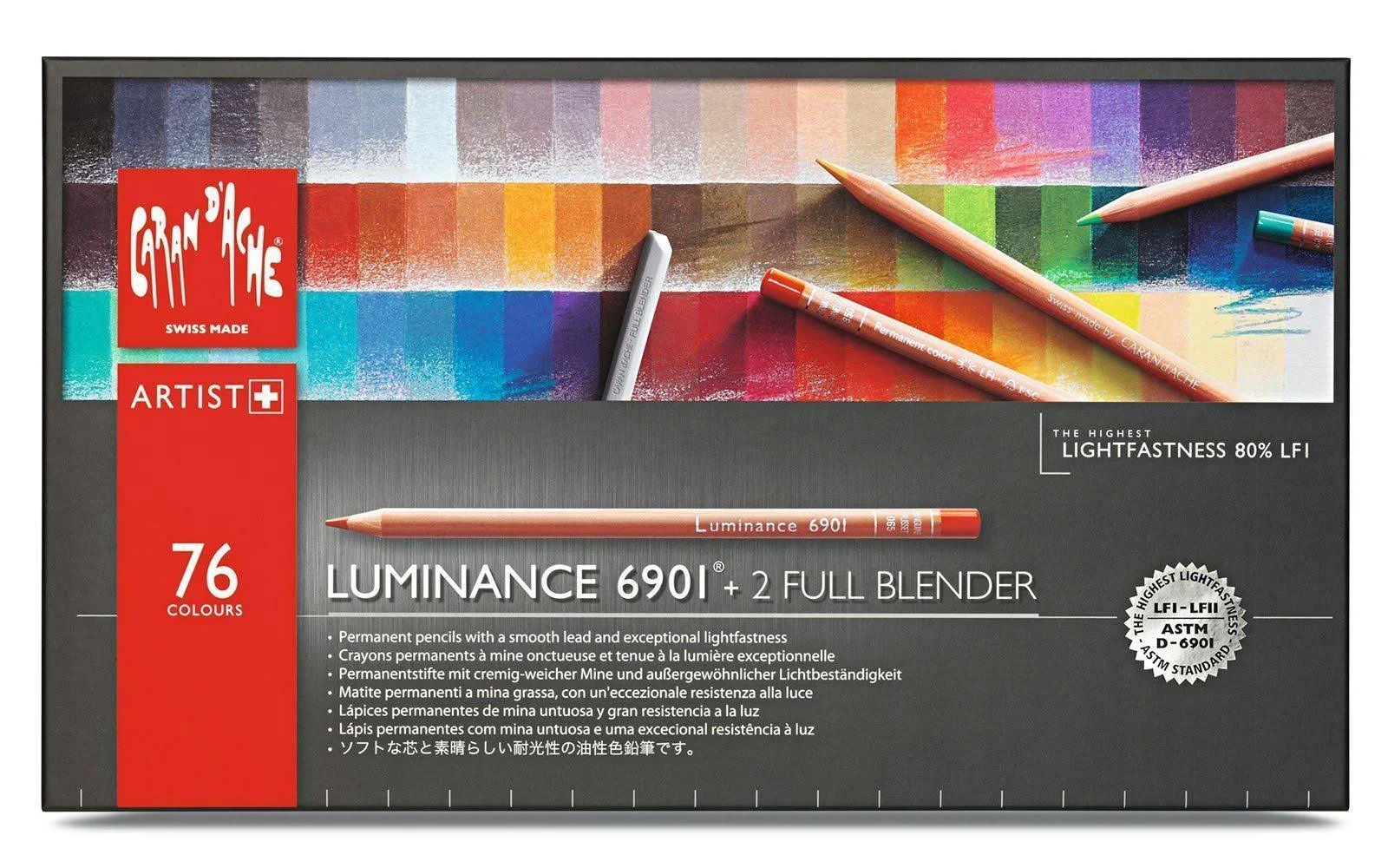 Caran d&Ache Luminance 6901 Clr Pncl Set 76 Artist Rng