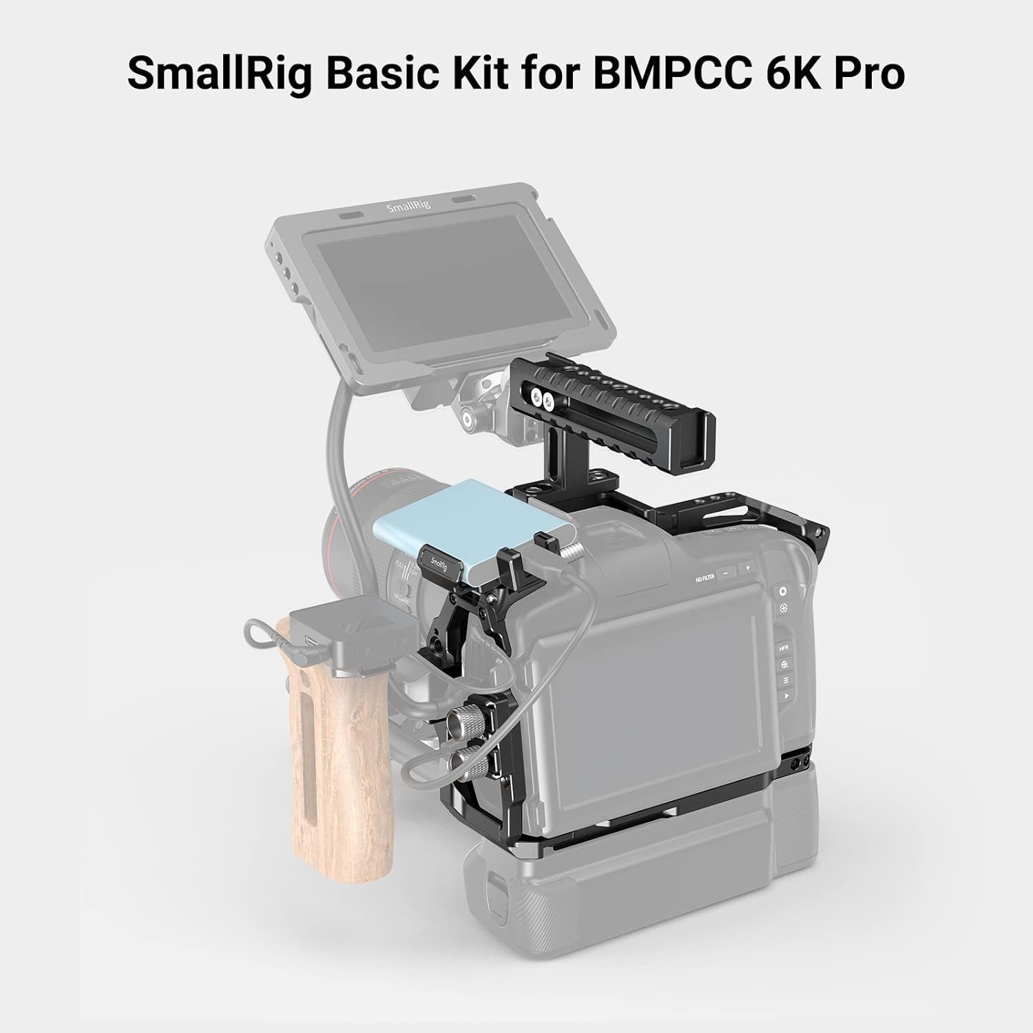 SmallRig Professional Cage Kit for BMPCC 6K Pro and Battery Grip, with Camera Cage, Dual Rod Clamp, Top Handle, HDMI Cable Clamp, SSD Mount for Blackmagic Design Pocket Cinema Camera 6K Pro - 3583