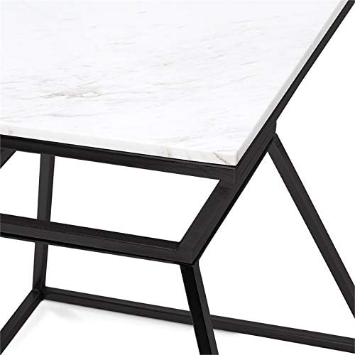 Adore Decor Audrey Tall Black Marble Side Table