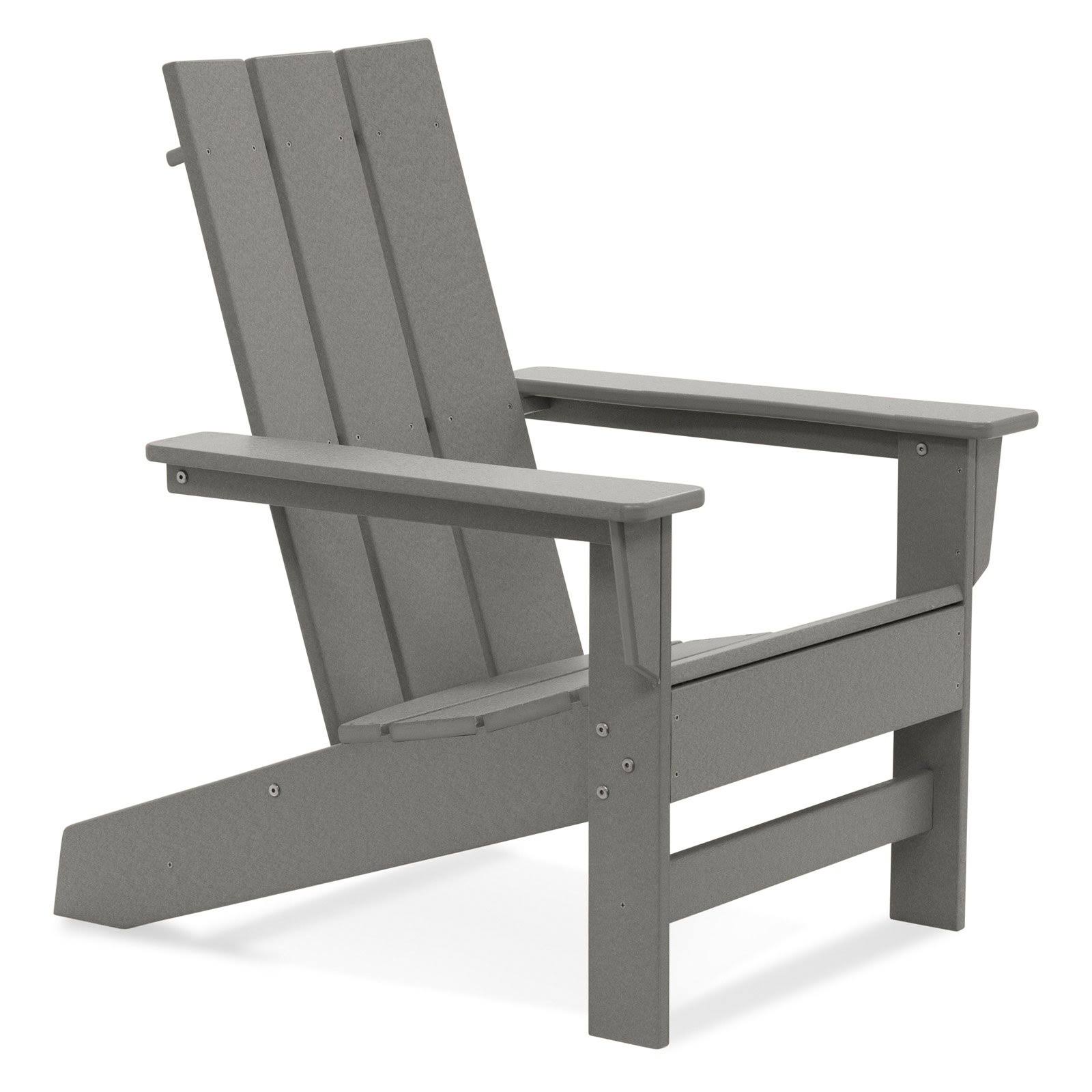 DuroGreen Aria Light Gray Recycled Plastic Modern Adirondack Chair