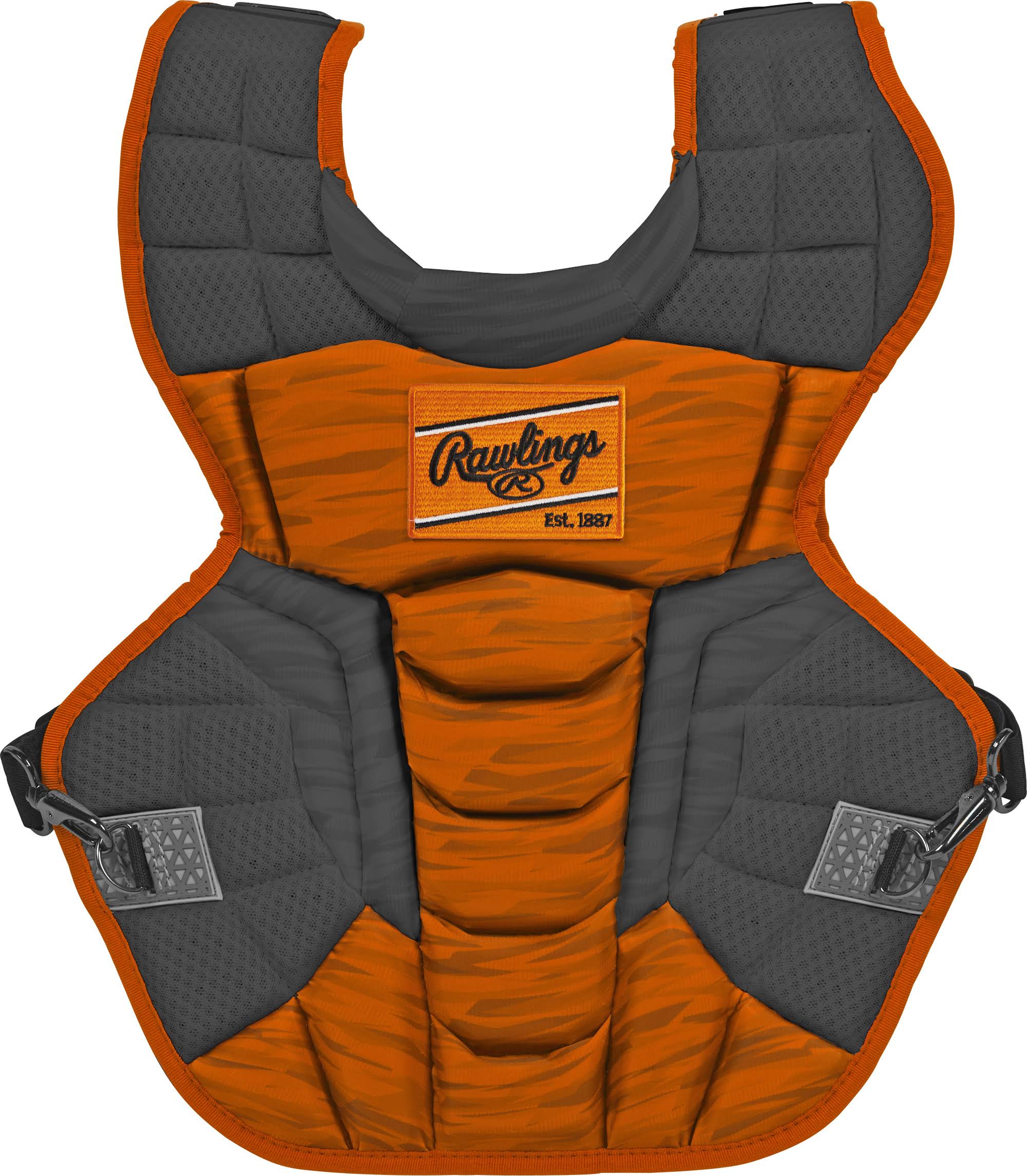 Rawlings NOCSAE Velo 2.0 Chest Protector Black/Orange