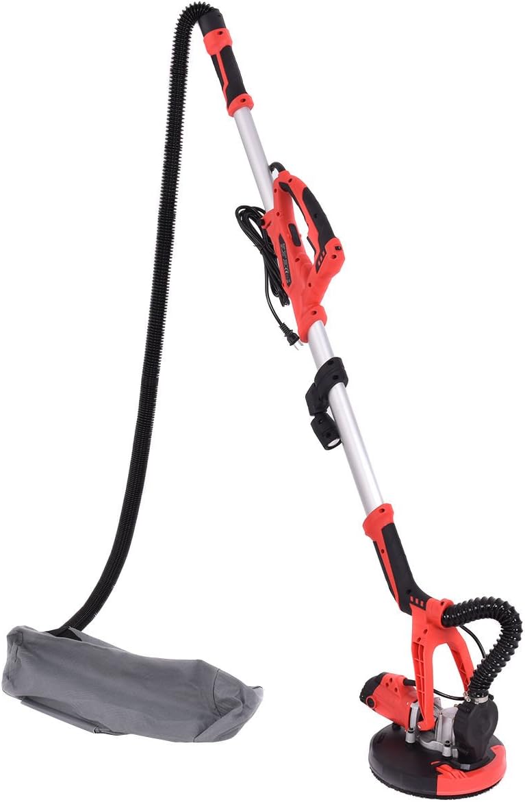 Goplus 800W Electric Drywall Sander Adjustable Variable Speed w/Vacuum & LED Light Dust Collector