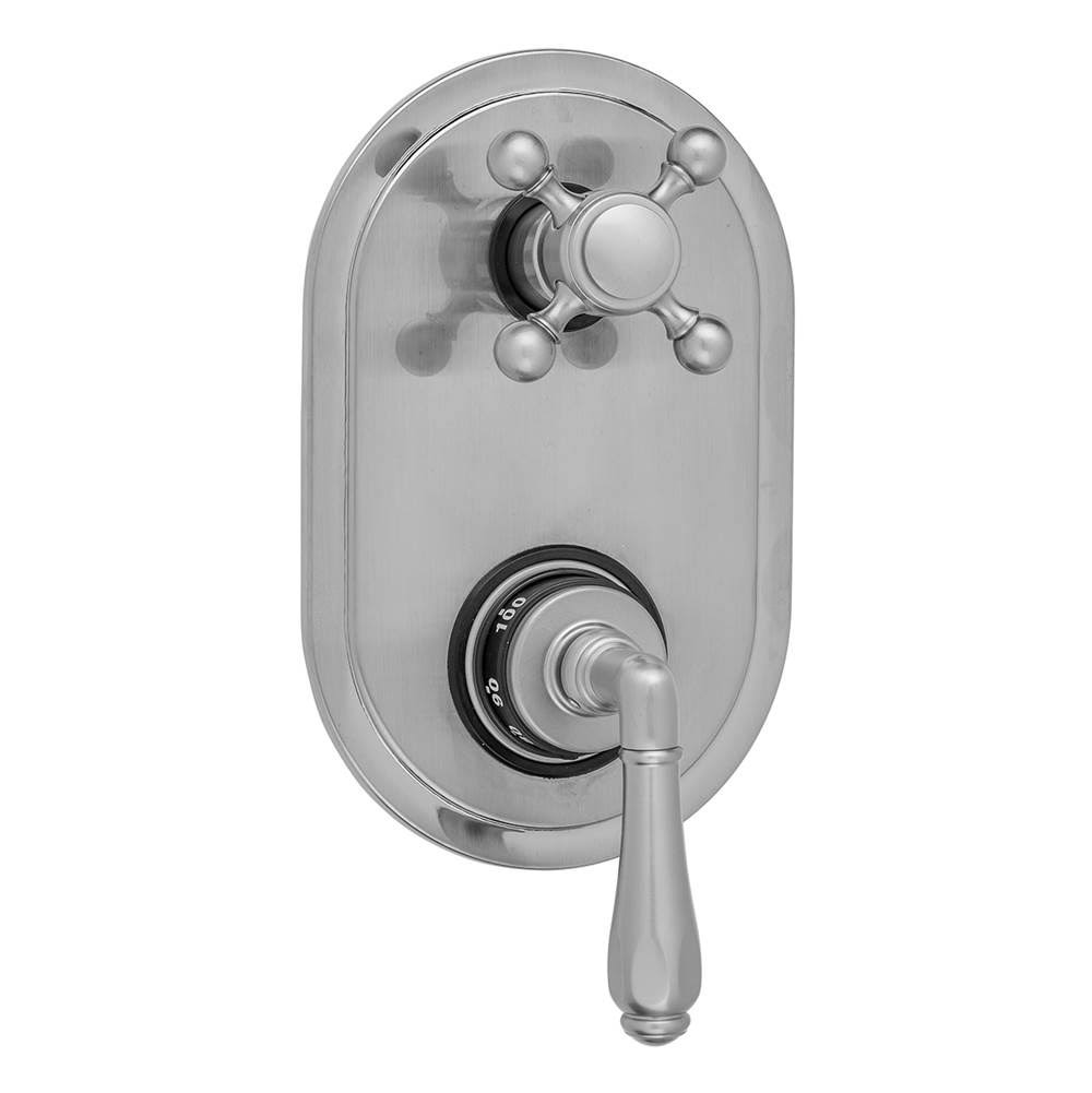 Jaclo T9574-TRIM-JG Oval Plate with Smooth Lever Thermostatic Valve with Ball Cross Built-in 2-Way or 3-Way Diverter/Volume Cont