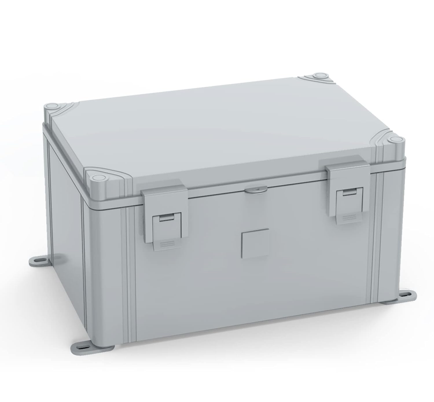 GERSIK Junction Box Hinged Cover Stainless Steel Latch Electrical Box Enclosure 400x300x170mm,Project Box Includes Mounting Plate and Wall Bracket ,IP67 Waterproof Electrical Enclosure ABS Plastic Enclosure for DIY Electrical Projects (15.7