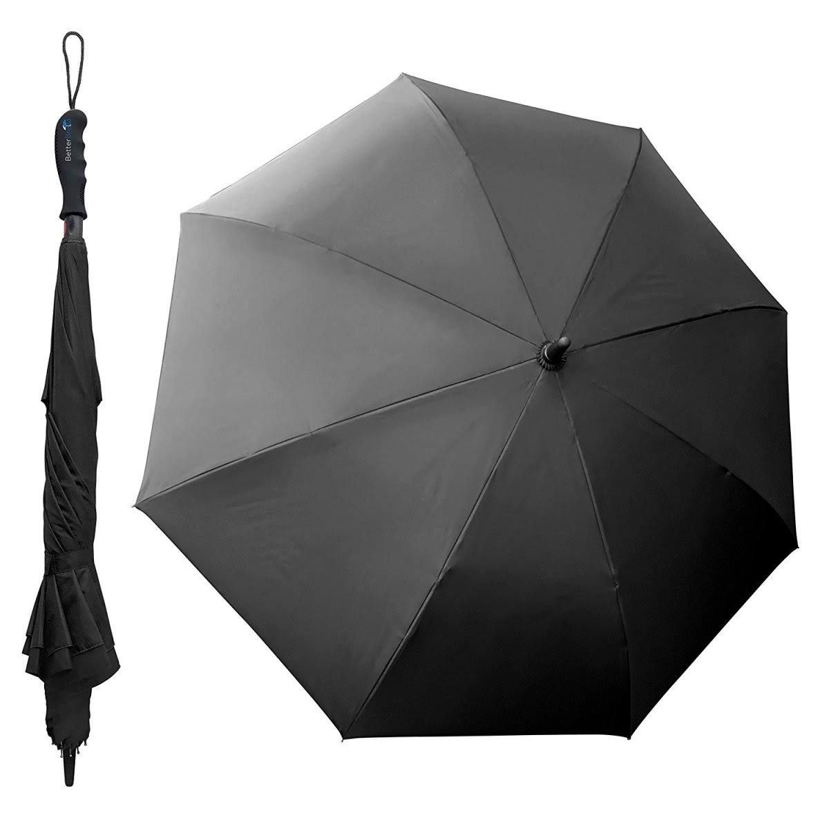 Better Brella Wind-proof REVERSE Open Upside Down Wide Umbrella - Black PA389011