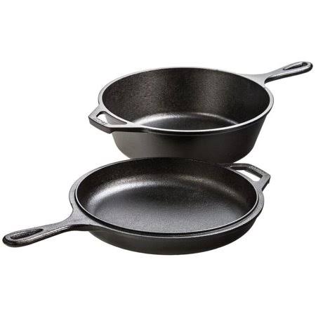 Lodge Pre-Seasoned Cast Iron Combo Cooker, 2-Piece Set, 10.25 inch, Black