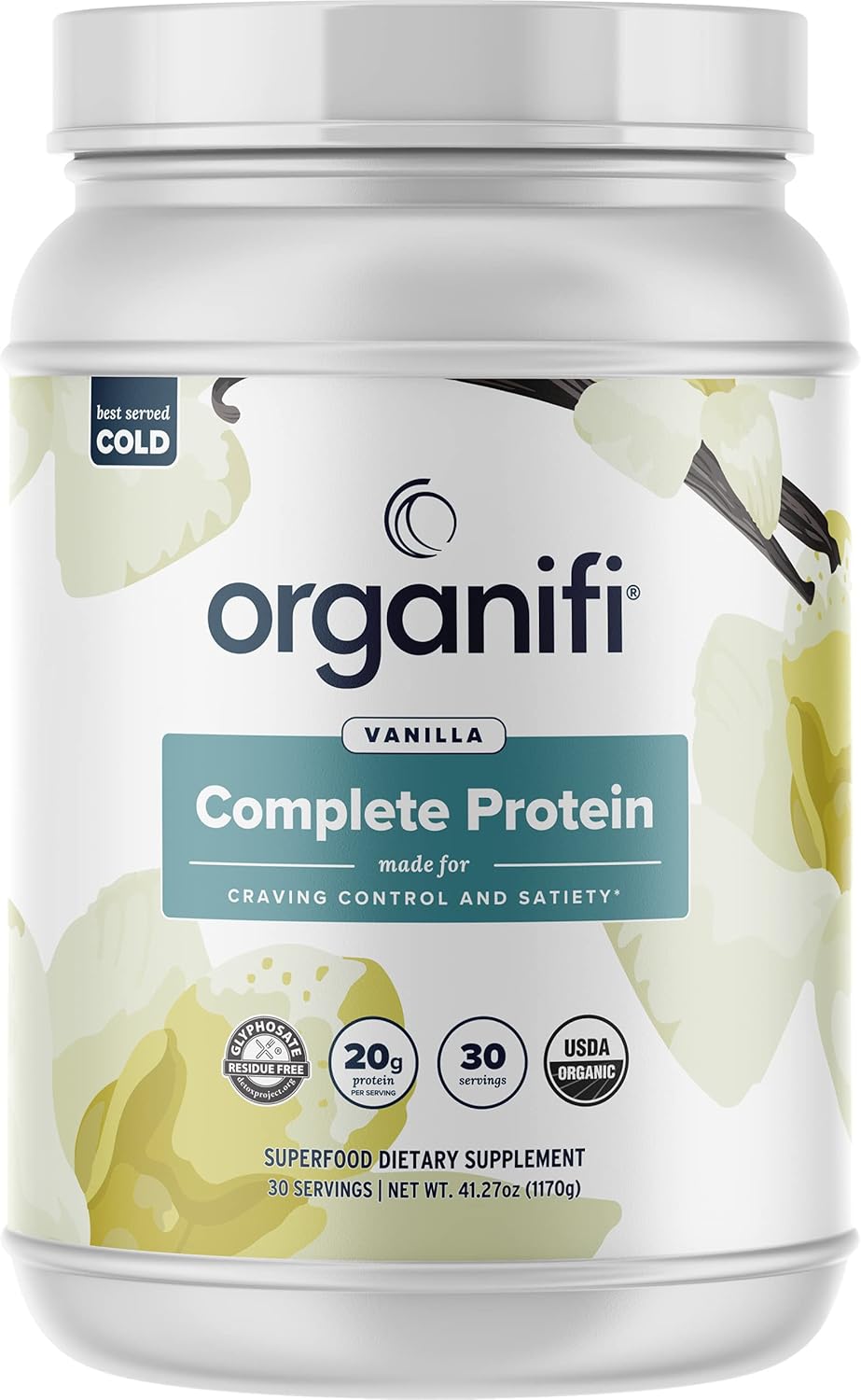 Organifi: Complete Protein - Vegan Protein Powder - Organic Plant Based Protein Drink - No Soy, Dairy or Gluten - Digestive Enzymes - Complete Vanilla Flavor - 30 Day Supply - Immunity Support Pack of 2