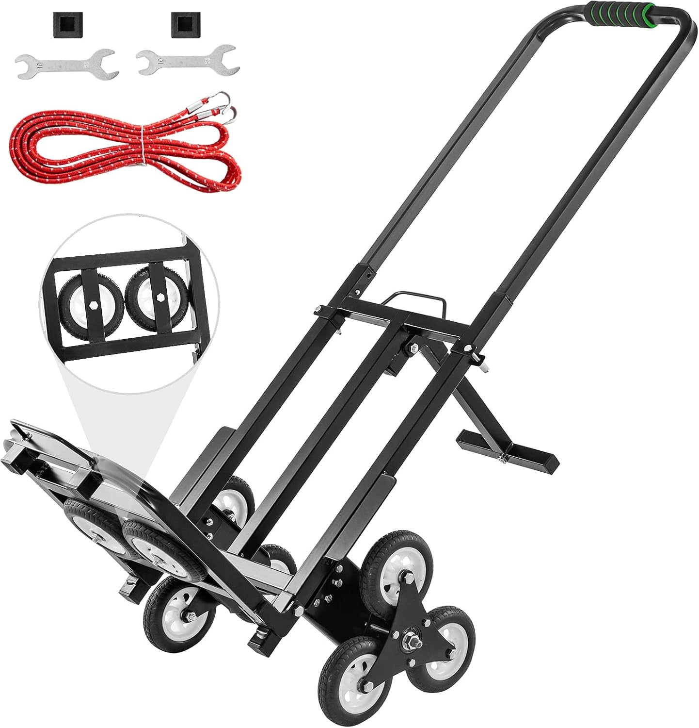 VEVOR Stair Climbing Cart 420lbs Capacity,Stair Climber Hand Truck with Adjustable Handle