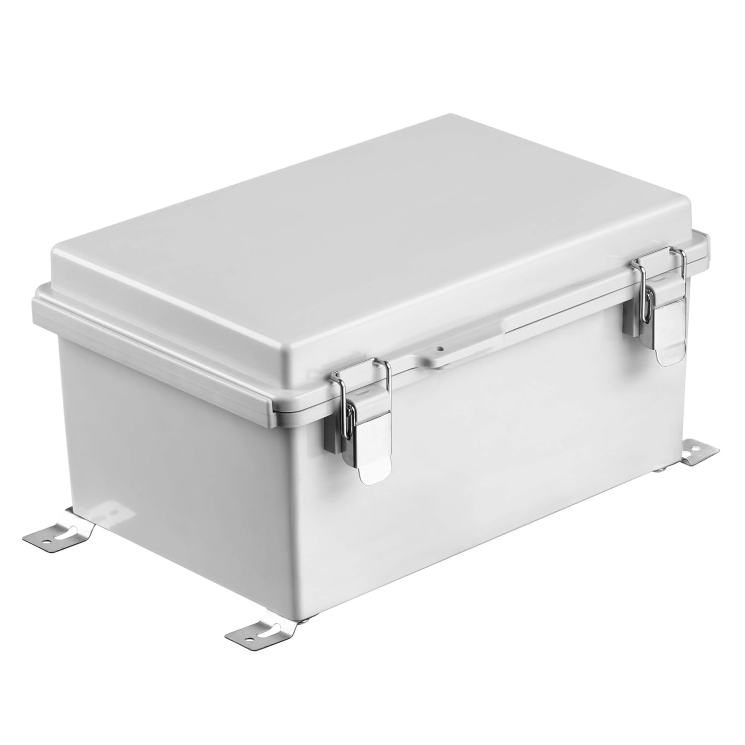 Gratury Junction Box, Hinged Cover Stainless Steel Latch IP67 Waterproof Plastic Enclosure for Electrical Project Includes Mounting Plate and Wall Bracket 290&times;190&times;140mm (11.4