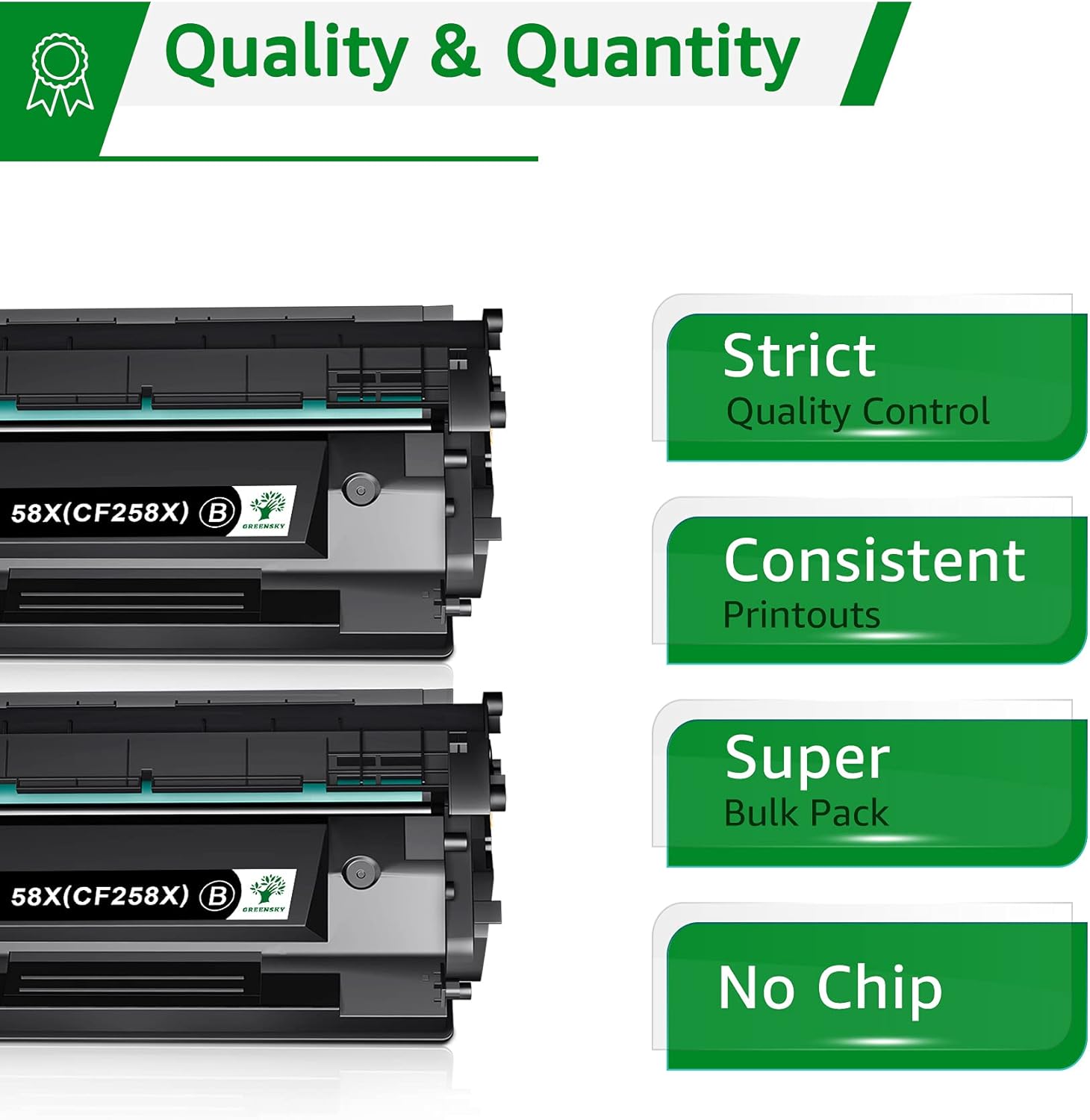 GREENSKY Compatible Toner-Cartridge Replacement for HP 58X CF258X 58A CF258A for HP M404n M404dn M404dw MFP M428fdw M428fdn M428dw M428 M404 M304 High Yield Toner Printer (Black 2-Pack)