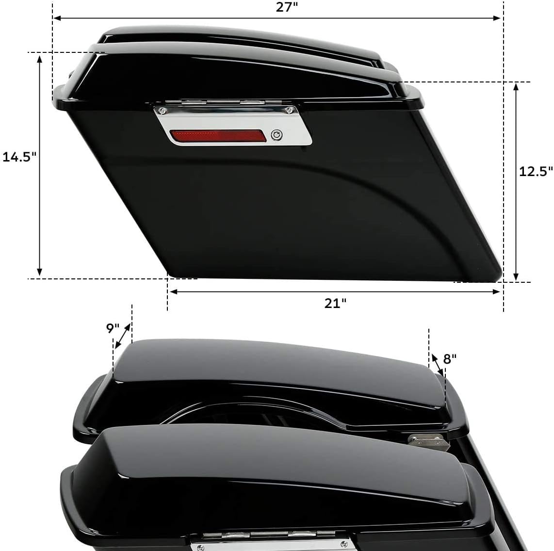 Tengchang Hard Saddlebags Saddle Bags W/ Conversion Brackets For HARLEY DAVIDSON Softail