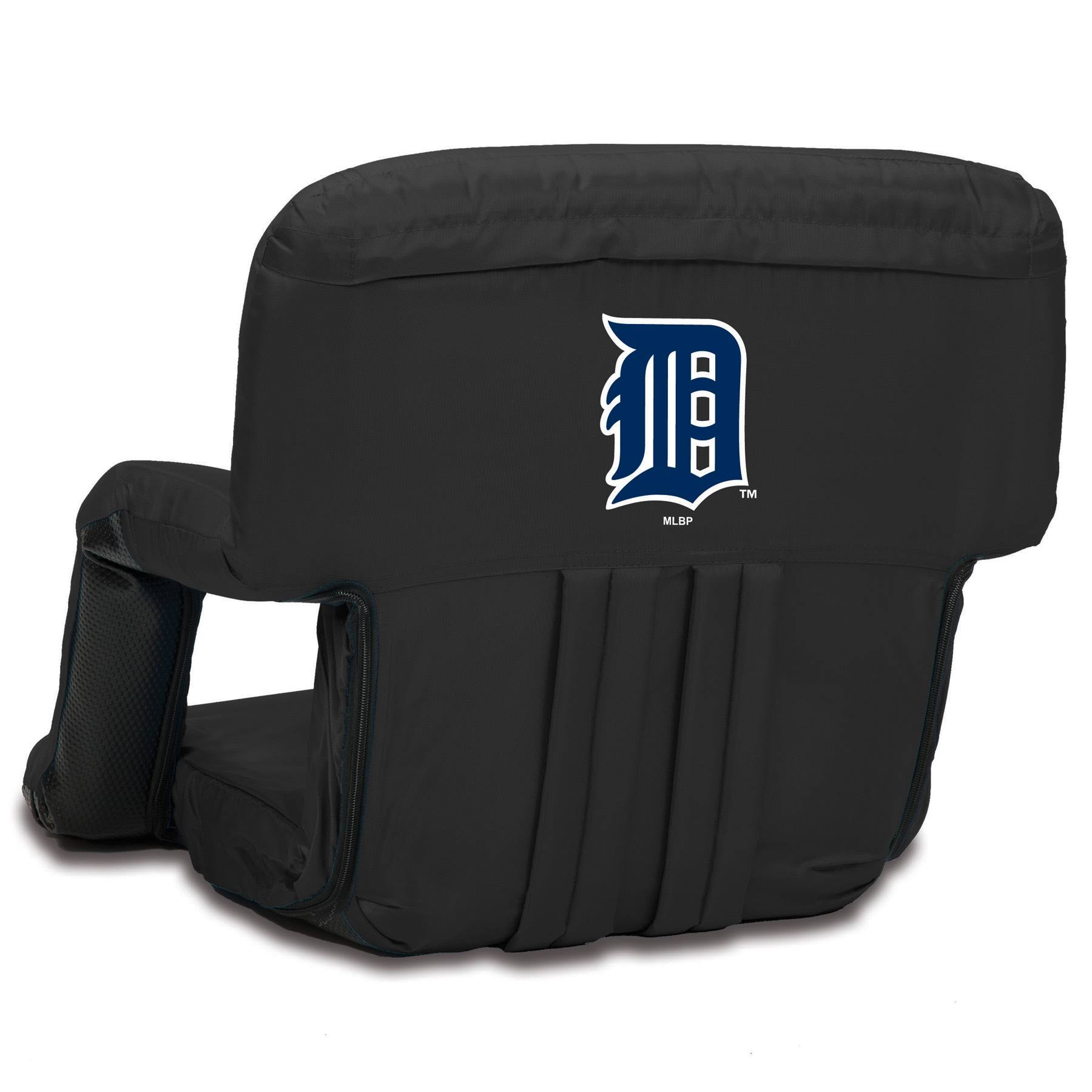 Picnic Time Detroit Tigers Ventura Portable Reclining SEAT, Black