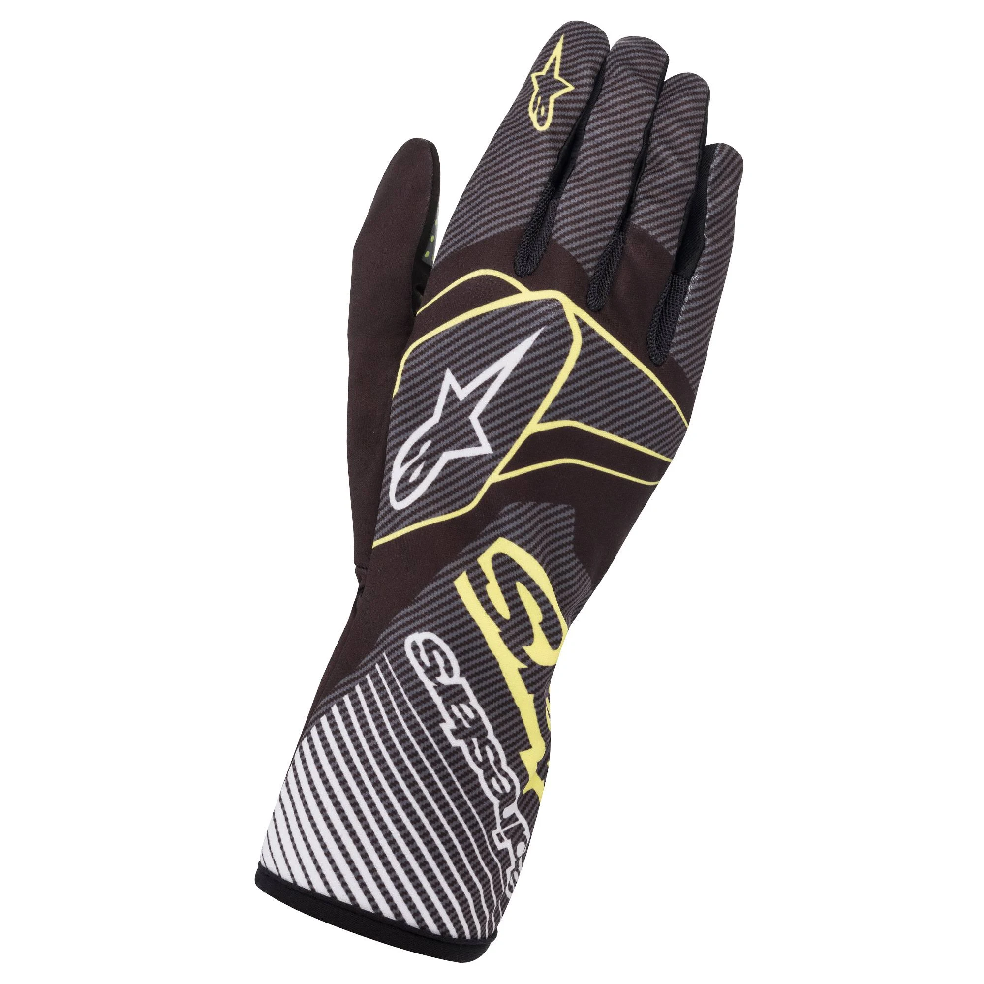 Alpinestars Tech-1 K Race V2 Carbon Gloves Black/Green Lime / S