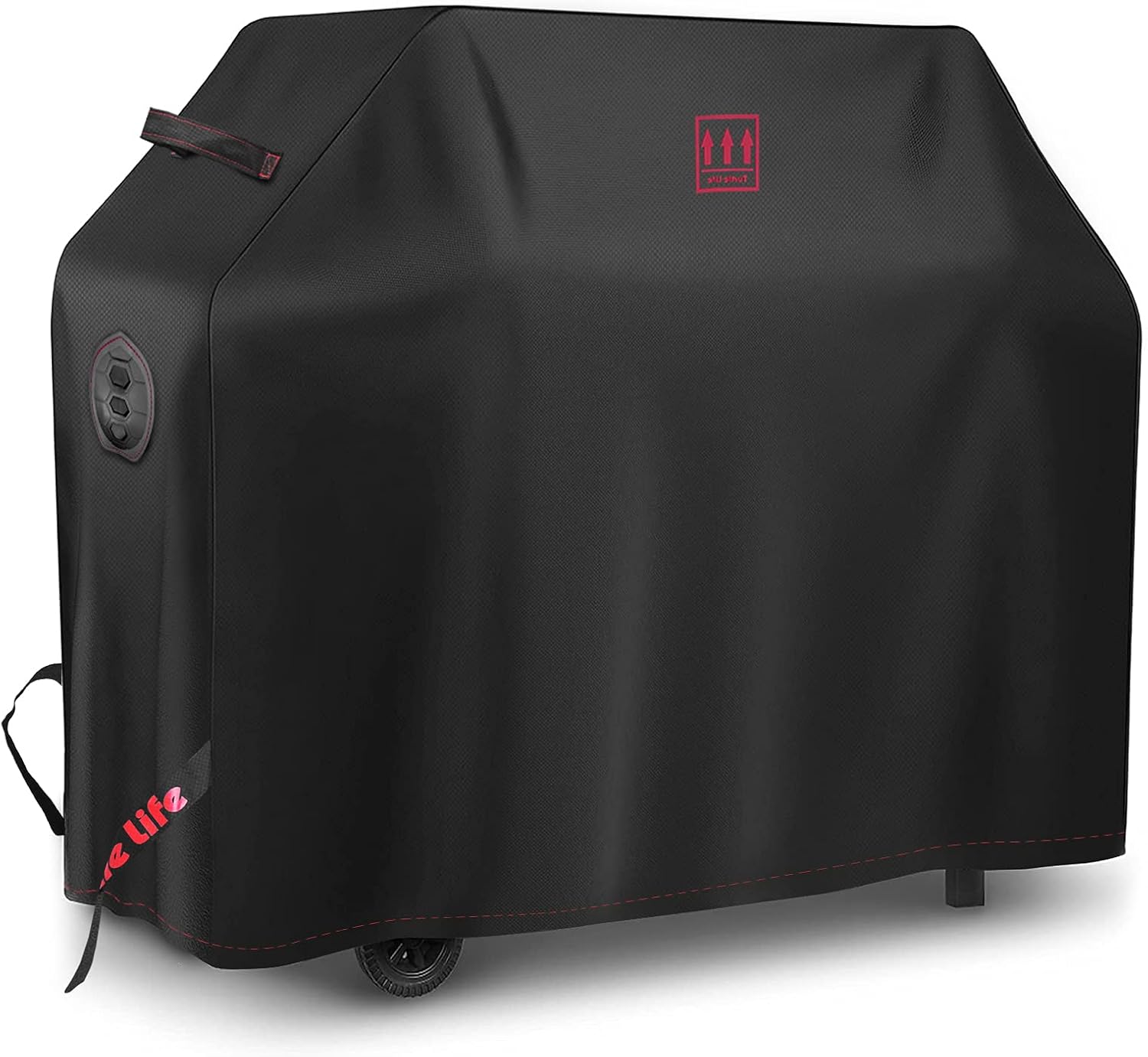 Turtle-Life BBQ Grill Cover,72 Inch Heavy Duty Waterproof Barbecue Gas Grill Covers for Weber Genesis Char-Broil Brinkmann, No Fading Away Within 2 Years, Black Pack of 2