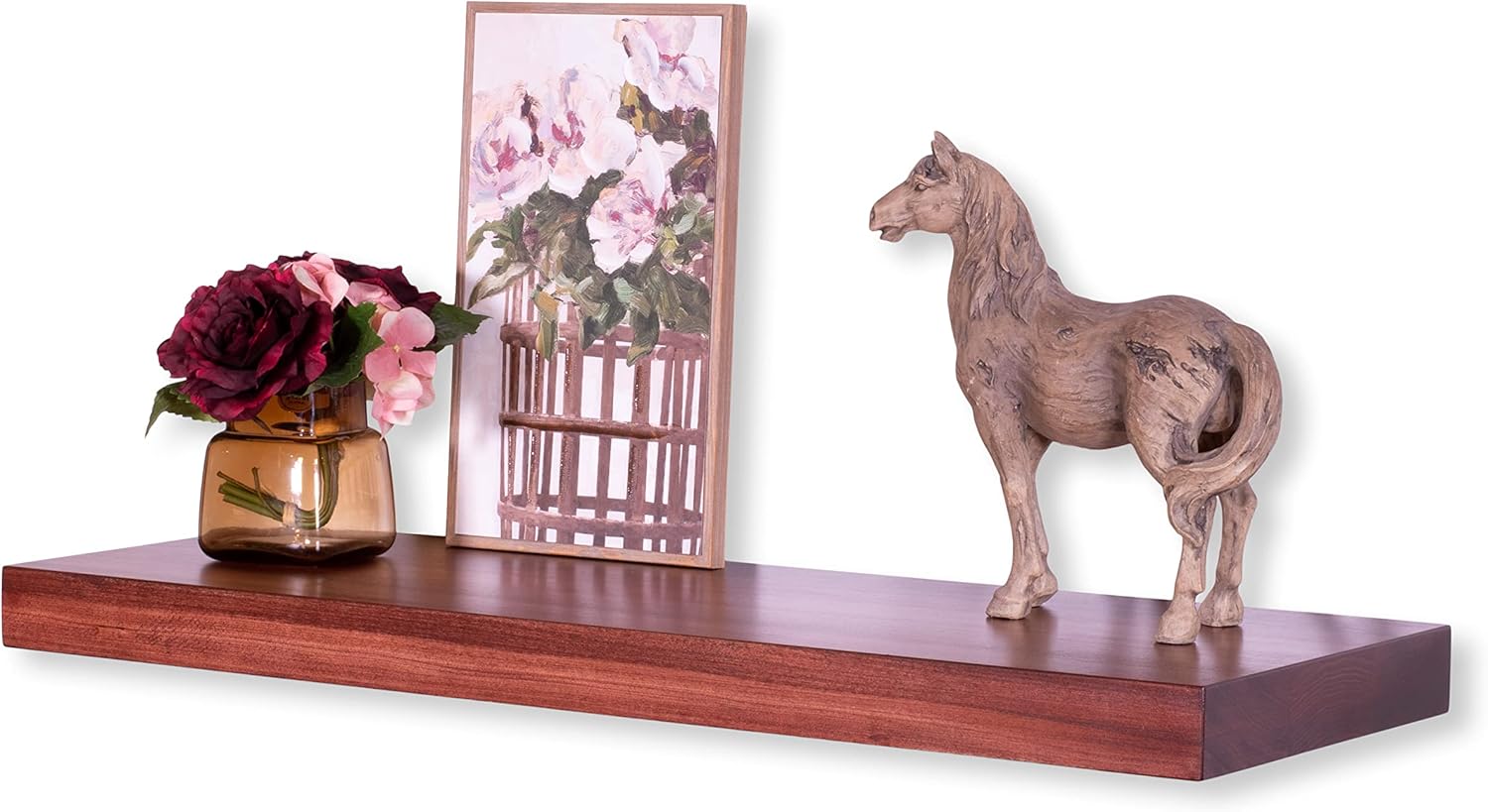 DAKODA LOVE Floating Shelves | Thick Solid Poplar | Premium Craftsman Quality | 450 Series Easy Hidden Bracket Wall Mount (Copper, 60