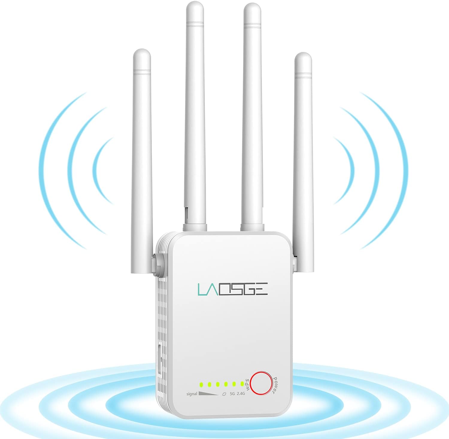 Super WiFi Extender Signal Booster, 1200Mbps WiFi Booster Wireless Internet Extender, 2.4 & 5GHz Dual Band WiFi Repeater with Ethernet/LAN Port (New Model) White (Black) Pack of 2