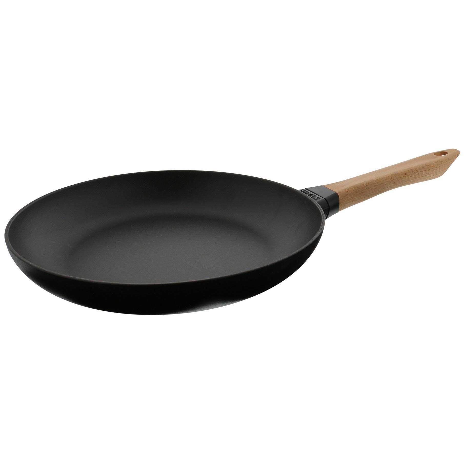 Staub Cast Iron Beechwood Handle 11 inch Fry Pan, Black