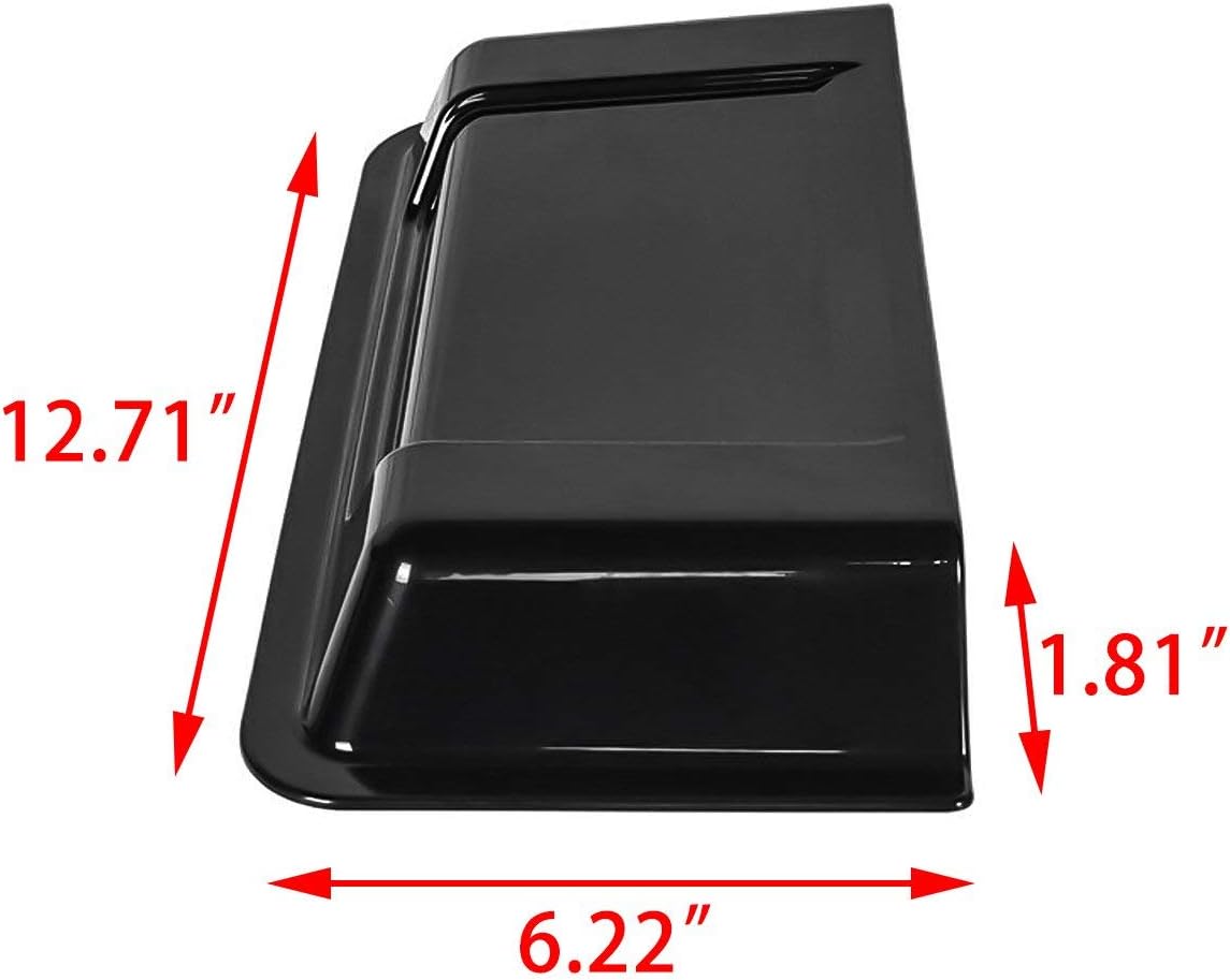 Xotic Tech Hood Air Scoop Vent Cover Compatible with Jeep Wrangler JK TJ 1998-2018 (Black)