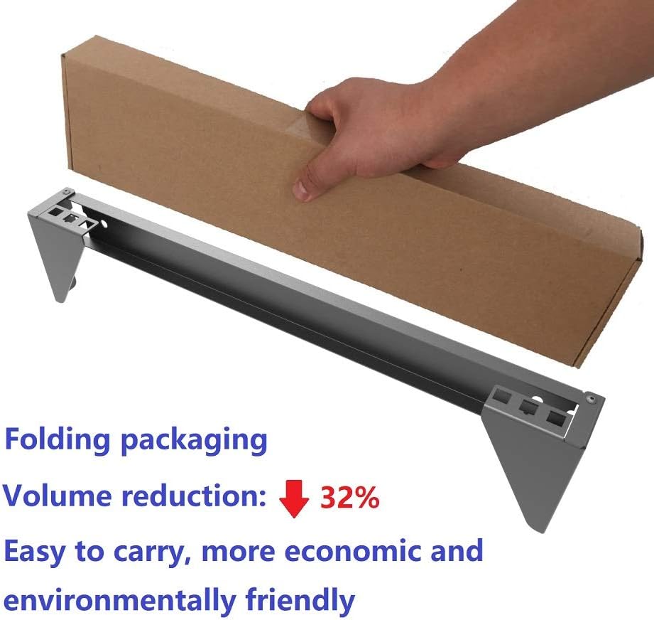 Jingchengmei (2 Pack 44 Pounds Weight-Loading) 1U Foldable Wall Mount Patch Panel Bracket - 19 inch Steel Vertical Mounting Bracket for Networking and Data Equipment(1U2PC44P) Pack of 2