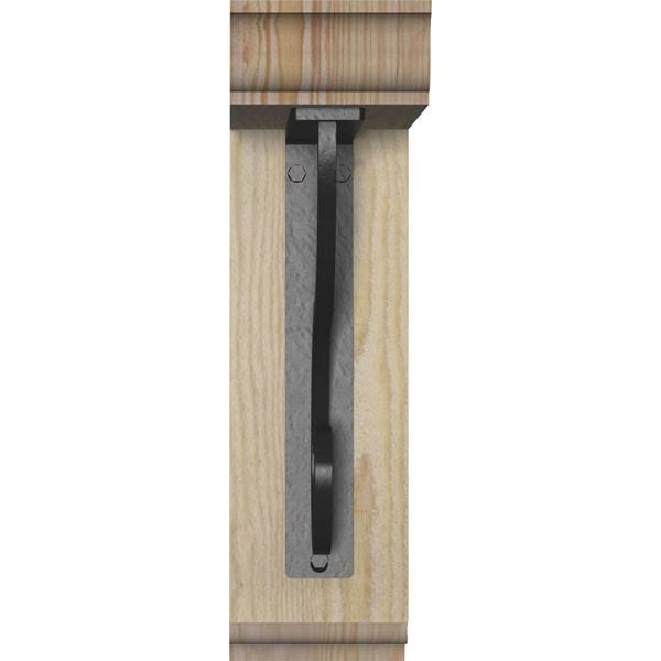 Ekena Millwork 4 inchw x 11 1/2 inchd x 14 inchh Ashford Traditional Ironcrest Rough Sawn BRACKET, Douglas Fir (1 1/2 inchw x 7