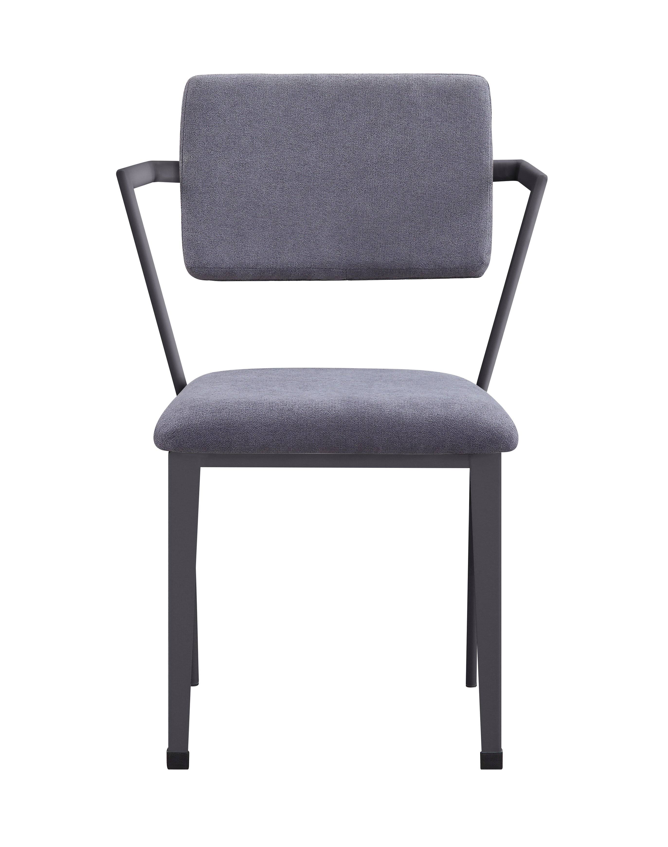 Acme Cargo Chair, Gray Fabric u0026 Gunmetal