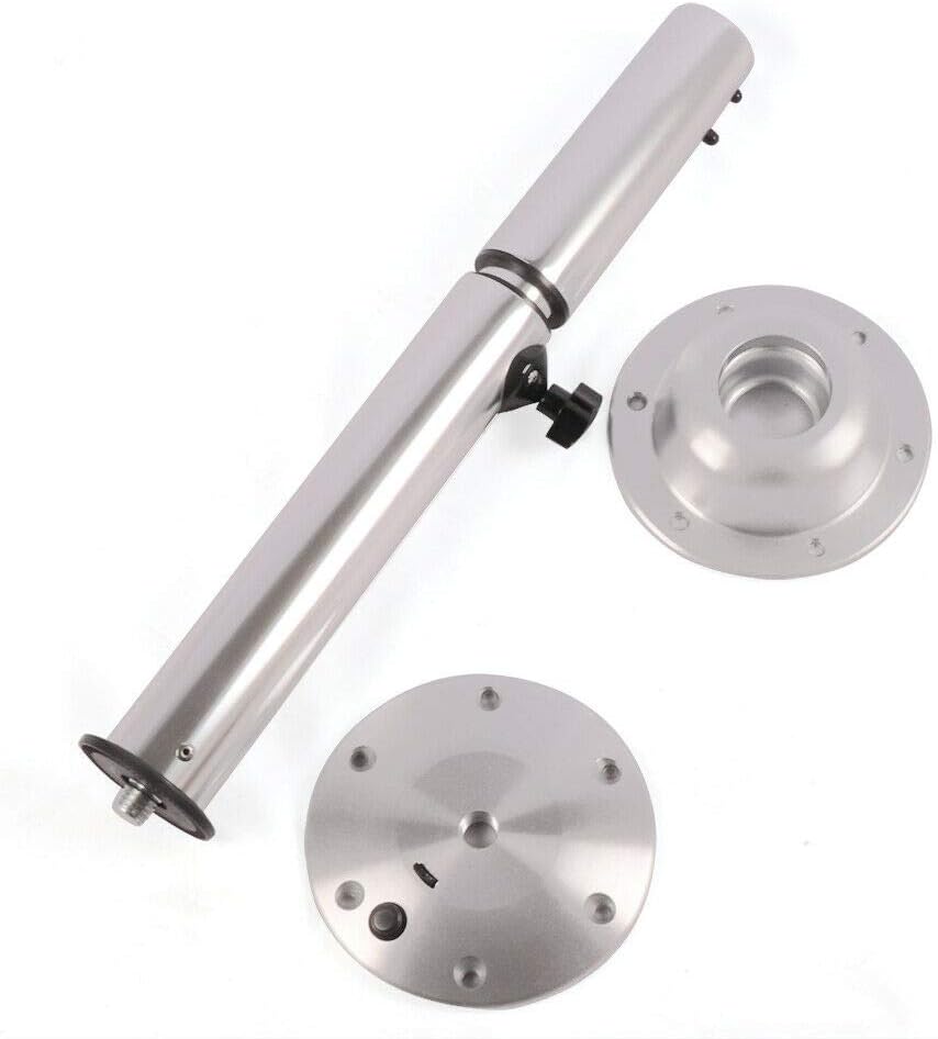 Table Pedestal Stand Leg and Base Aluminum +ABS 7 Heights Adjustable 22''-28'' for Bar Boat Caravan Marine Boat Yacht