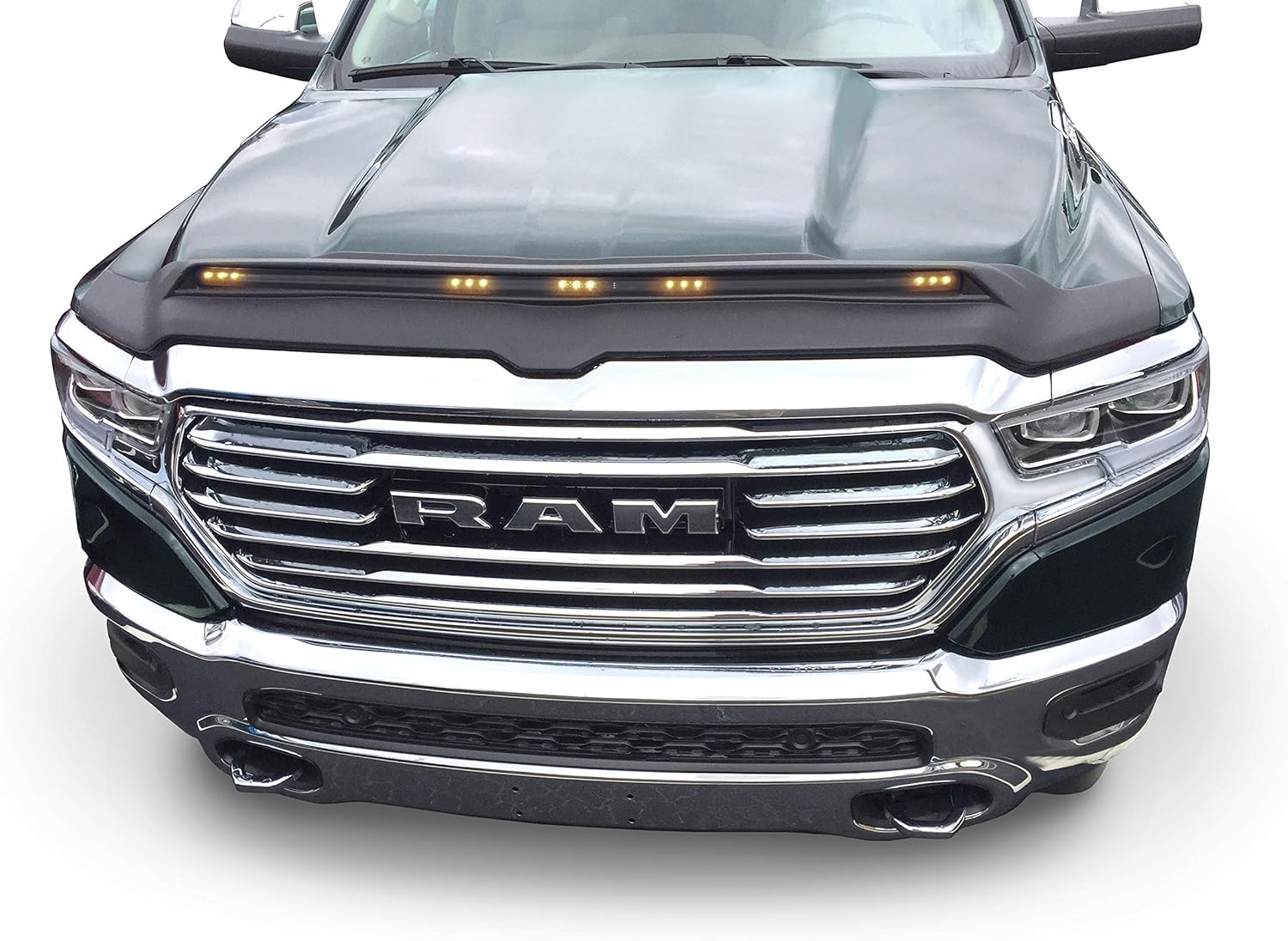 Auto Ventshade [AVS] Aeroskin Lightshield Hood Protector | Low Profile, Black, 1 pc | 753163 | Fits 2019 - 2022 RAM 1500 (Excludes Rebel & TRX Models)