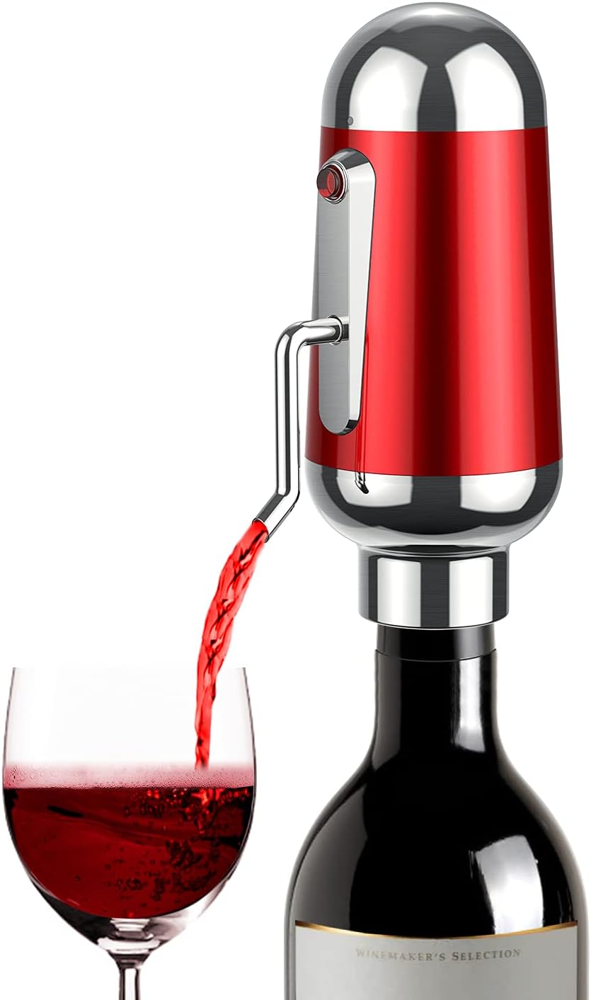 Electric Wine Aerator Pourer, Towond Wine Decanter, Multi Smart Wine Aerator and Dispenser Pump with USB Rechargeable, One-Touch Wine Pourer Spout for Home, Bar, Travel Pack of 2
